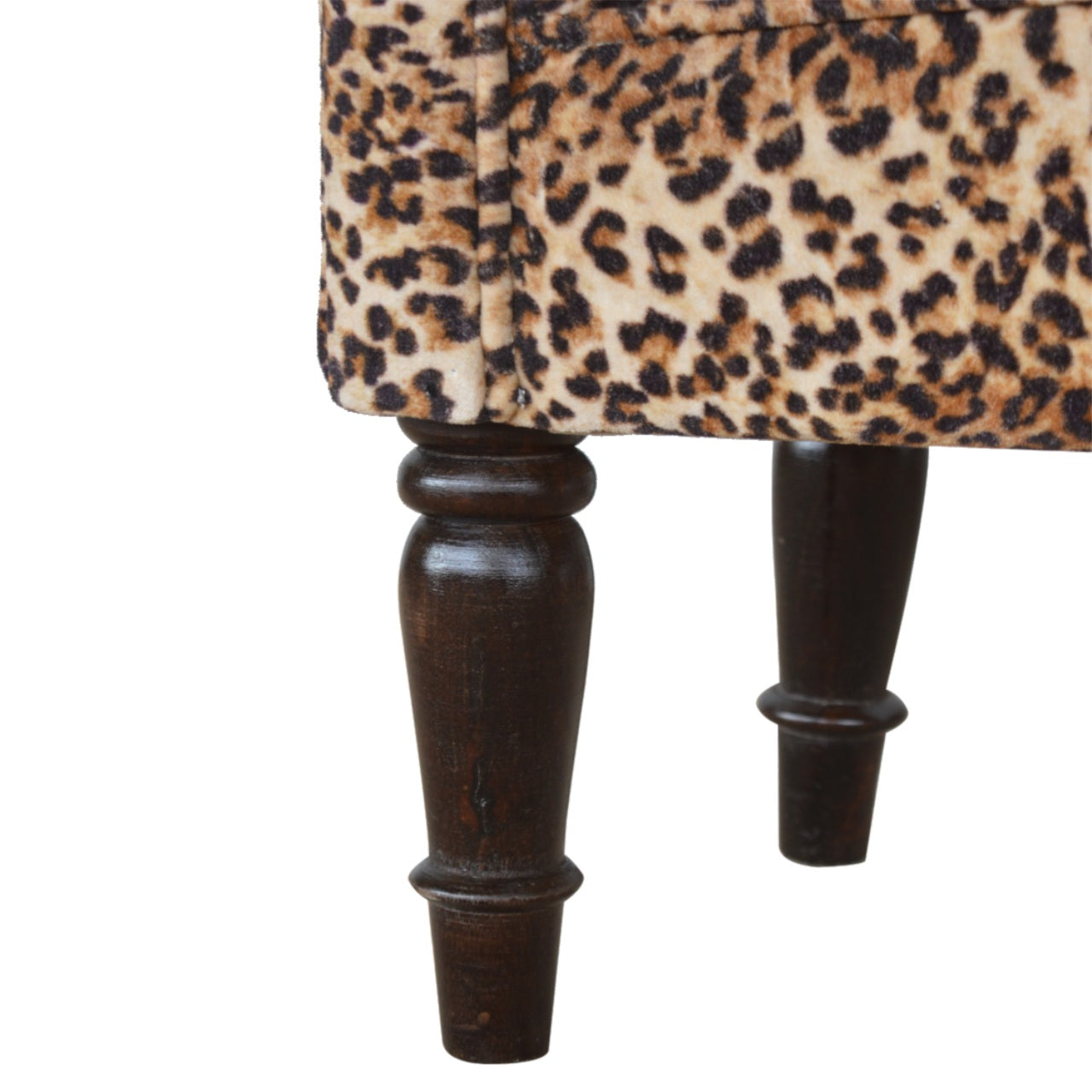 Leopard Print Velvet Bench - Luxe Home Comforts