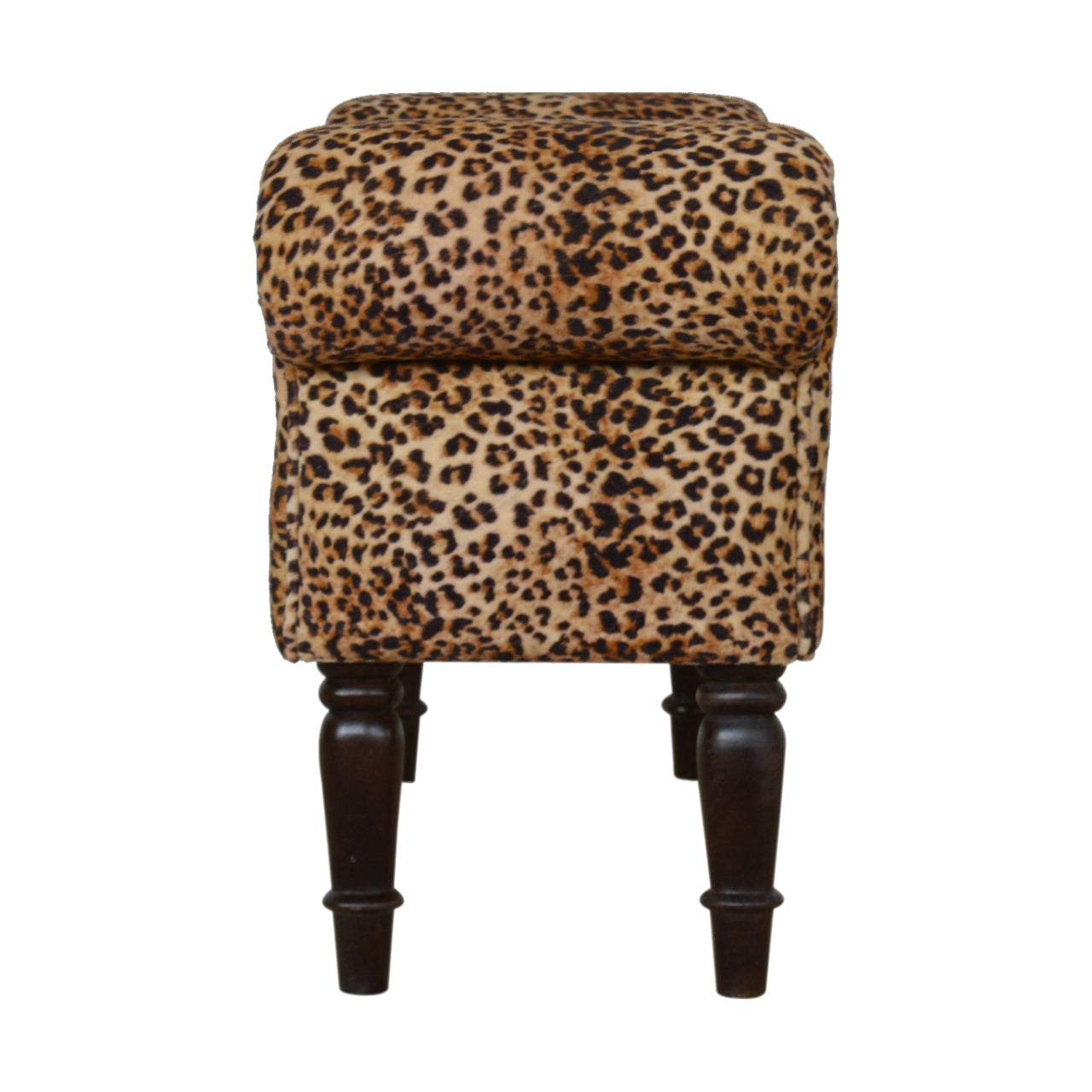 Leopard Print Velvet Bench - Luxe Home Comforts