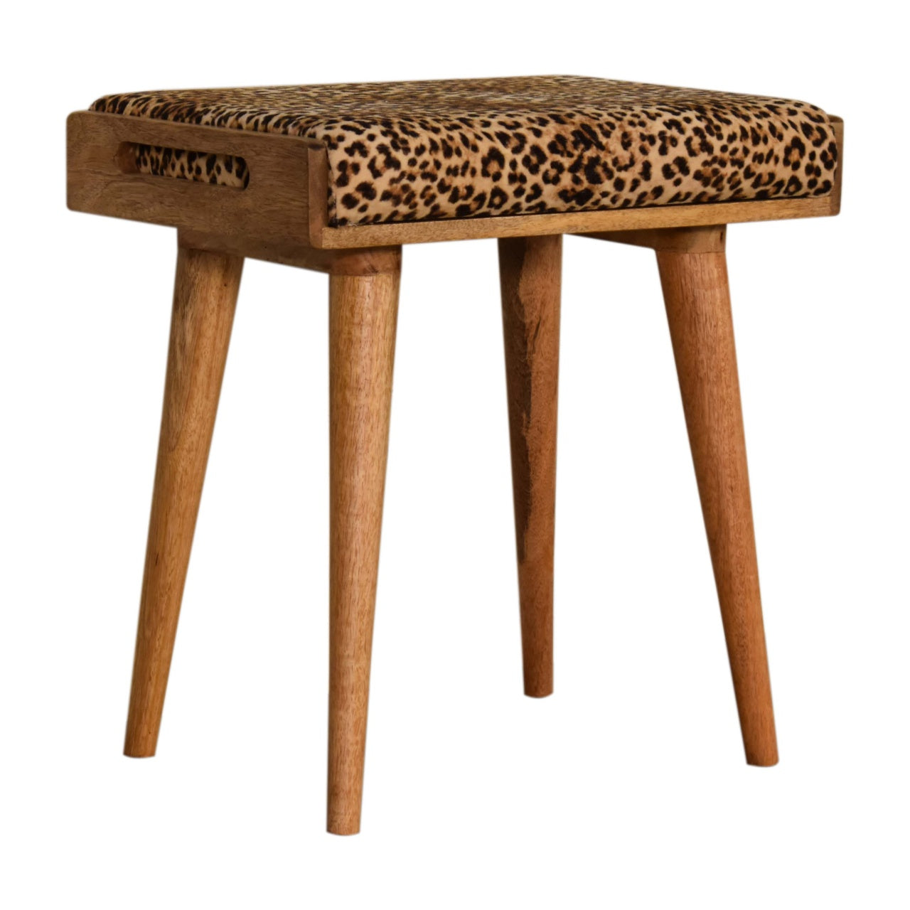 Leopard Velvet Tray Style Footstool - Luxe Home Comforts