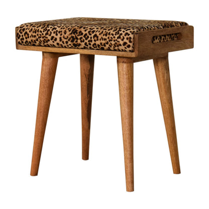 Leopard Velvet Tray Style Footstool - Luxe Home Comforts