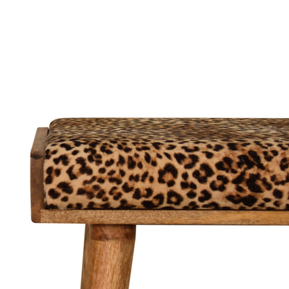 Leopard Velvet Tray Style Footstool - Luxe Home Comforts
