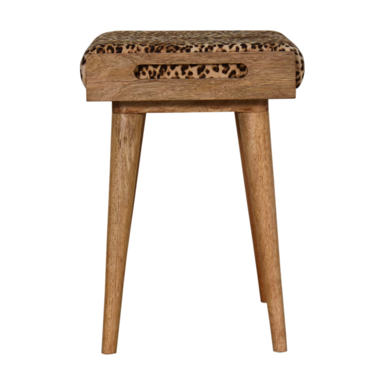 Leopard Velvet Tray Style Footstool - Luxe Home Comforts
