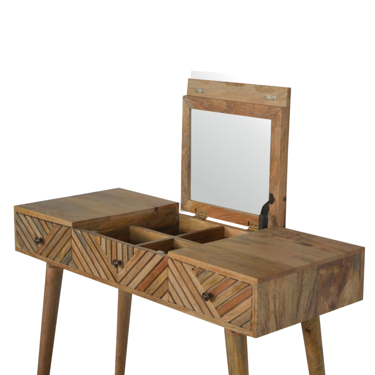 Line Carved Foldable Dressing Table - Luxe Home Comforts