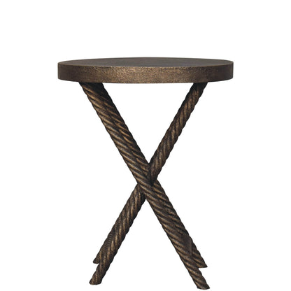 Metallic Rope Side Table - Luxe Home Comforts