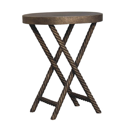 Metallic Rope Side Table - Luxe Home Comforts