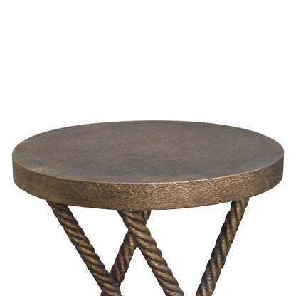 Metallic Rope Side Table - Luxe Home Comforts