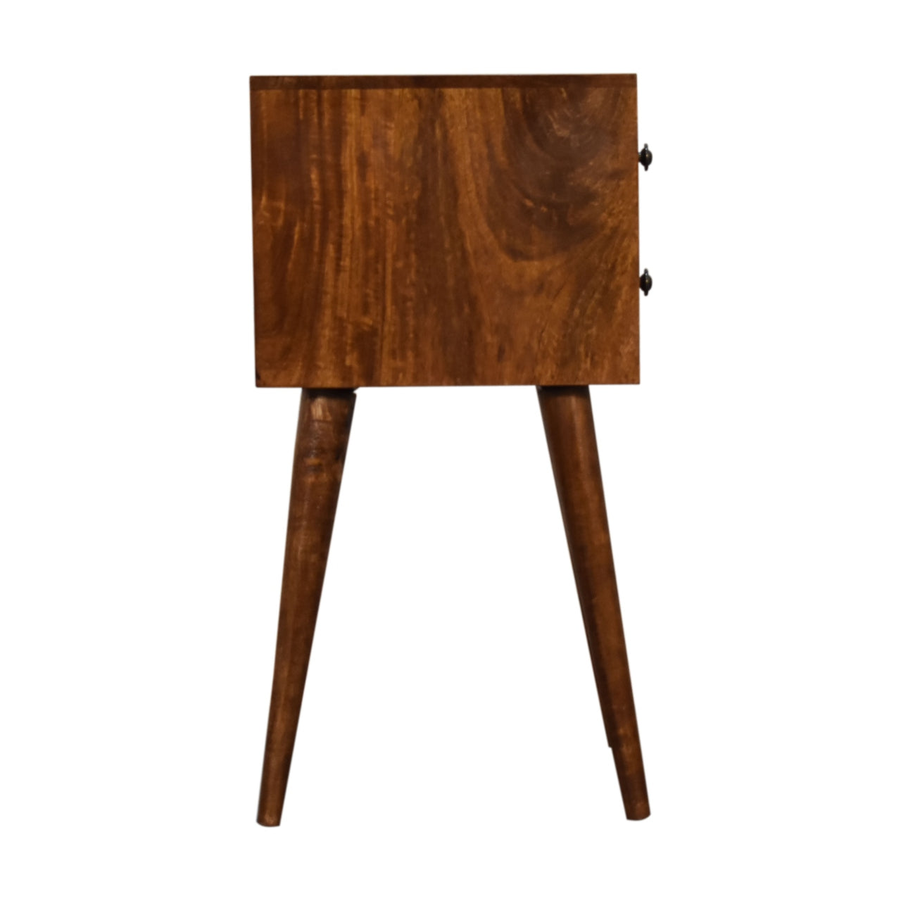 Mini 2 Drawer Chestnut Bedside Table - Luxe Home Comforts