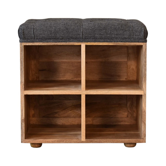 Mini Black Shoe Storage Footstool - Luxe Home Comforts