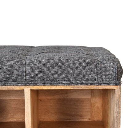 Mini Black Shoe Storage Footstool - Luxe Home Comforts