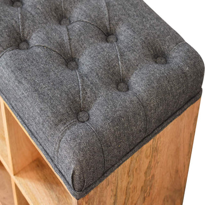 Mini Black Shoe Storage Footstool - Luxe Home Comforts