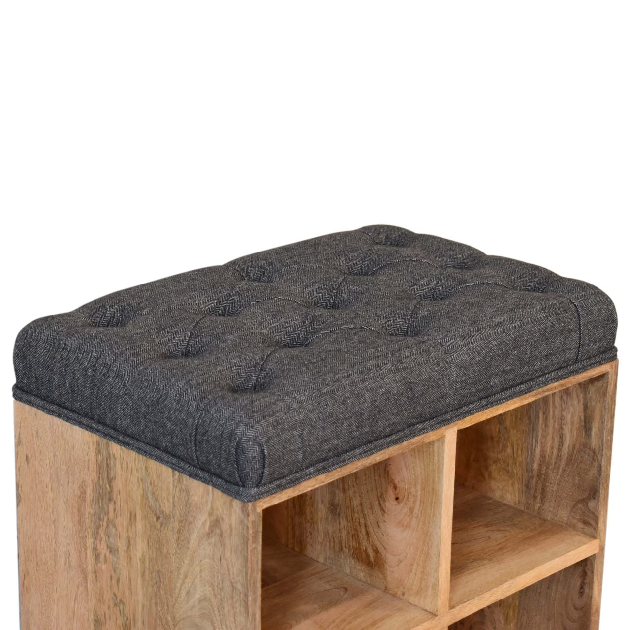Mini Black Shoe Storage Footstool - Luxe Home Comforts