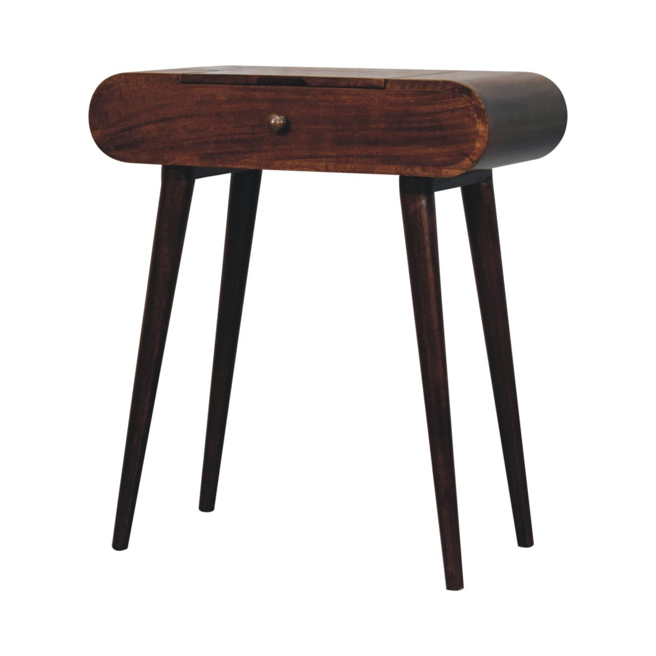 Mini California Walnut Dressing Table with Foldable Mirror - Luxe Home Comforts