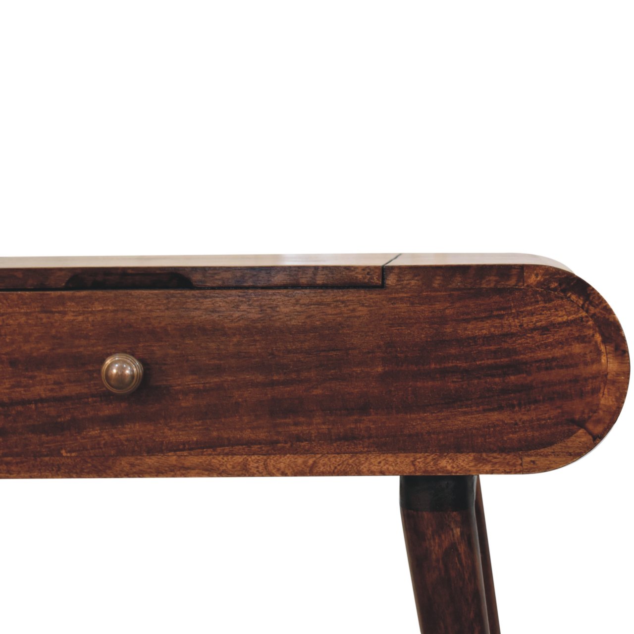 Mini California Walnut Dressing Table with Foldable Mirror - Luxe Home Comforts