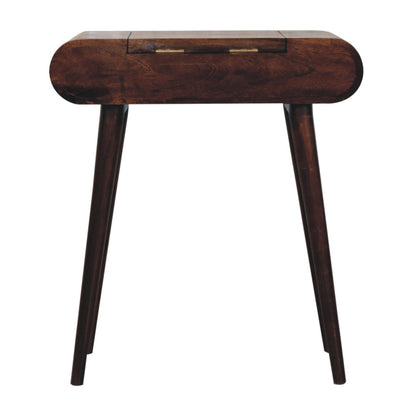 Mini California Walnut Dressing Table with Foldable Mirror - Luxe Home Comforts