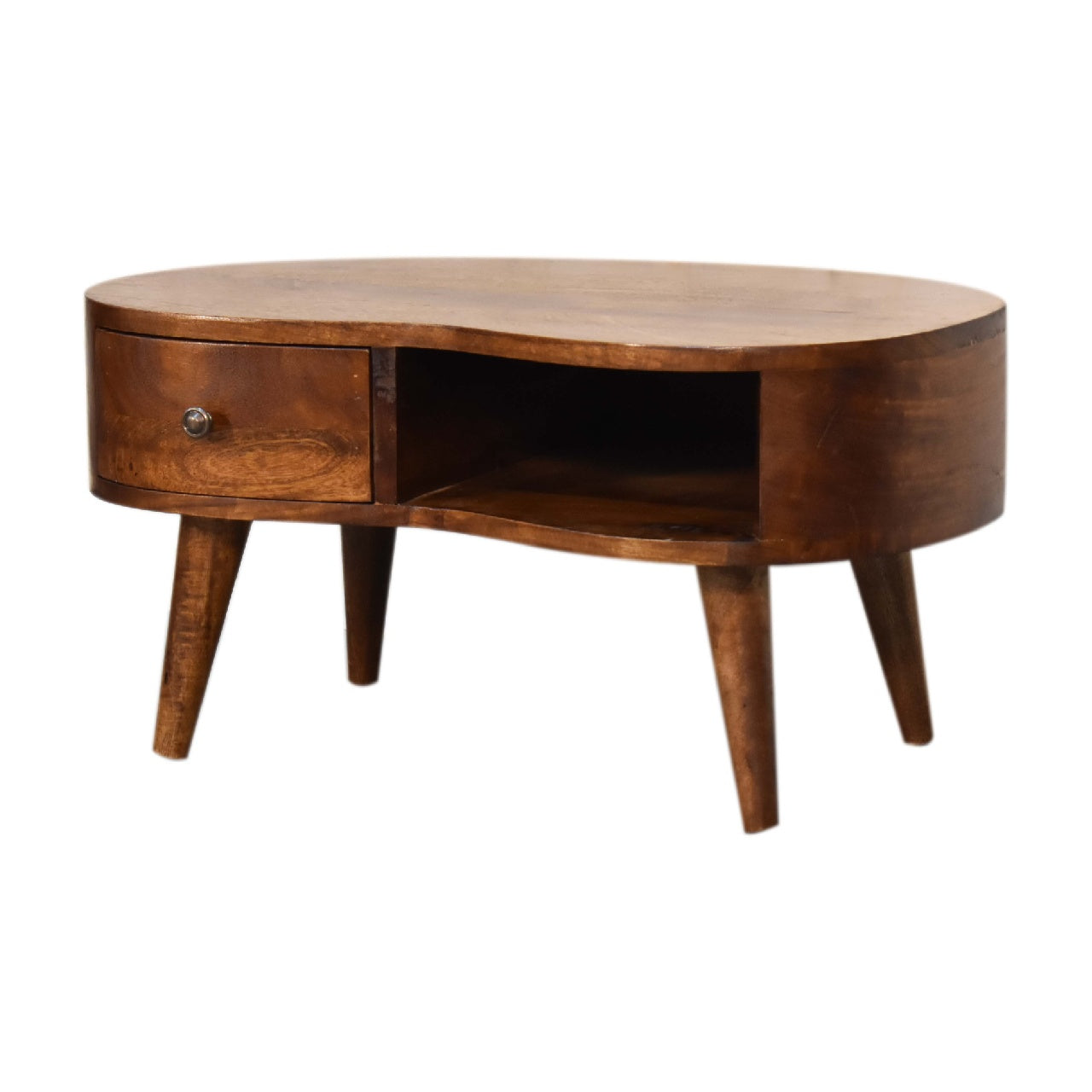 Mini Chesnut Wave Coffee Table - Luxe Home Comforts