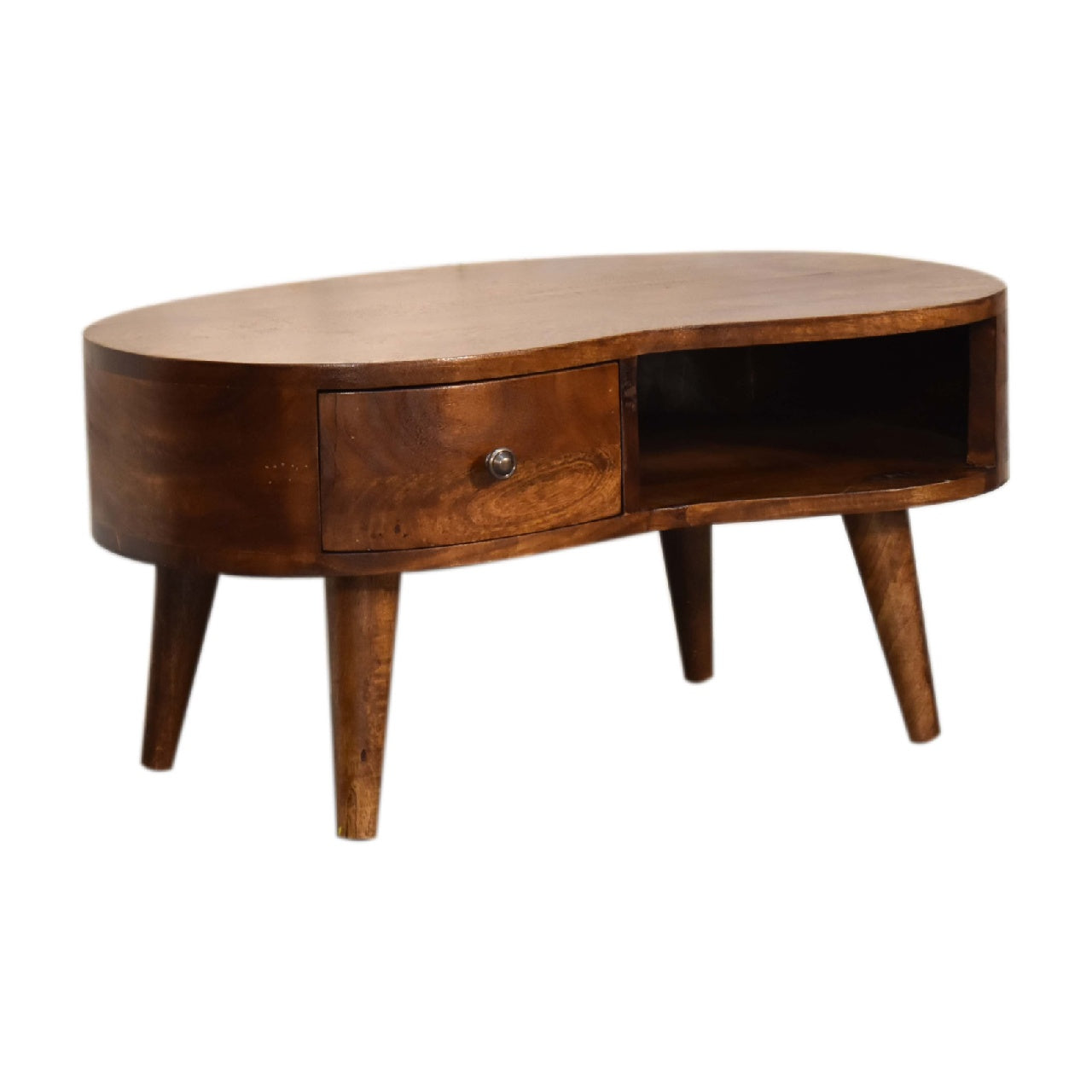 Mini Chesnut Wave Coffee Table - Luxe Home Comforts