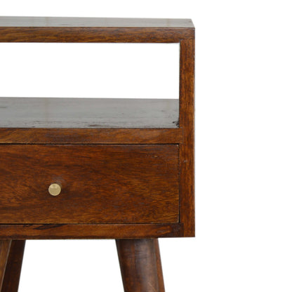 Mini Chestnut Bedside Table - Luxe Home Comforts