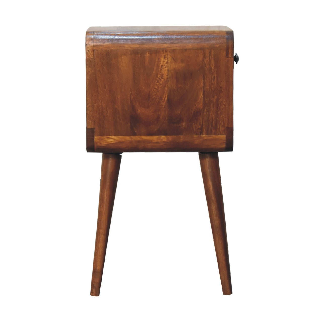 Mini Chestnut Curve Lower Bedside Table - Luxe Home Comforts