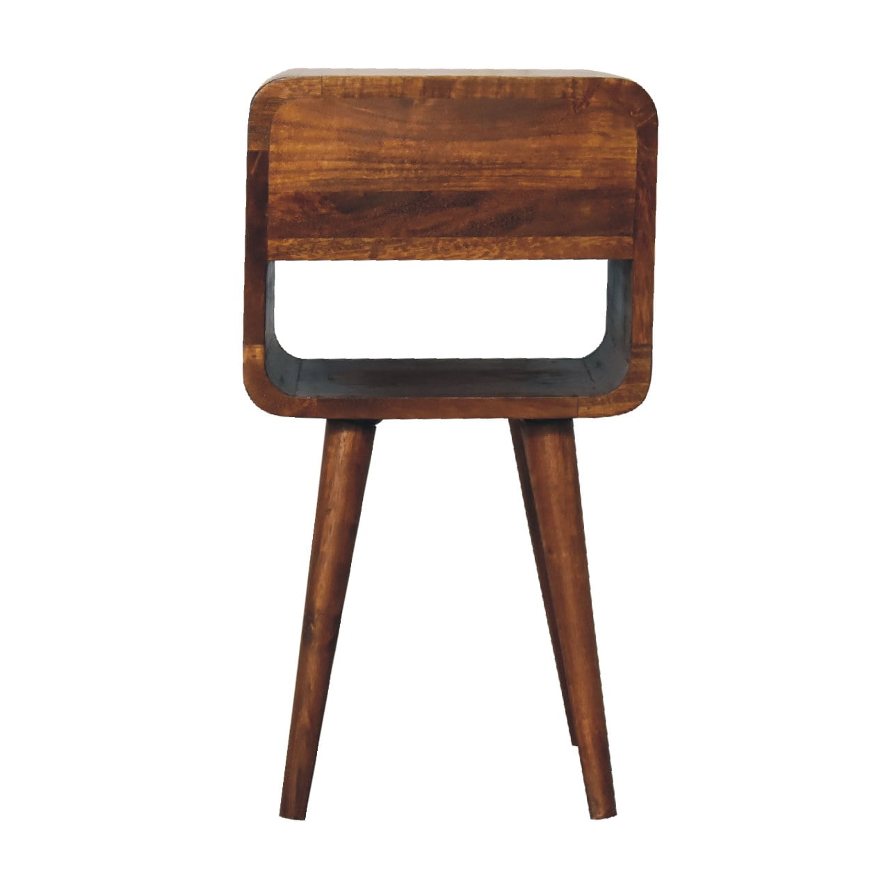 Mini Chestnut Curve Lower Bedside Table - Luxe Home Comforts