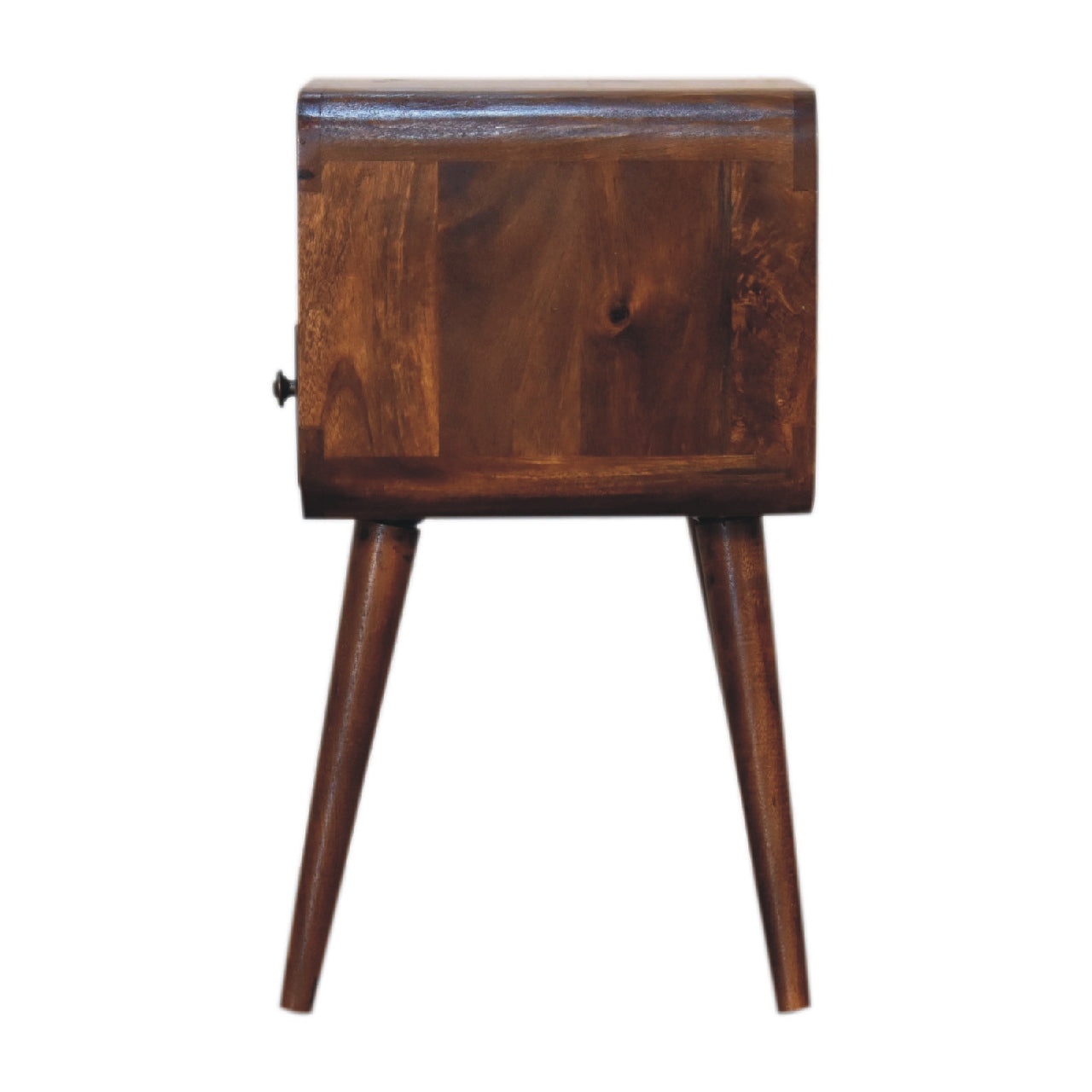 Mini Chestnut Curve Open Bedside Table - Luxe Home Comforts