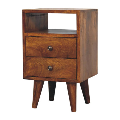Mini Classic Chestnut Bedside Table - Luxe Home Comforts