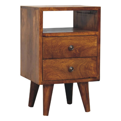 Mini Classic Chestnut Bedside Table - Luxe Home Comforts