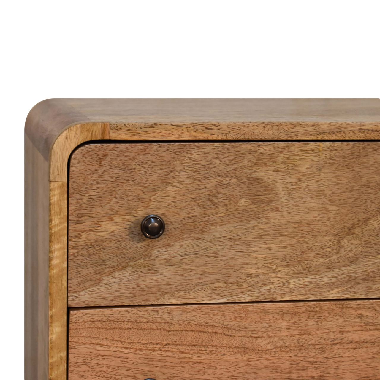 Mini Curved Oak-ish Chest Of Drawers - Luxe Home Comforts