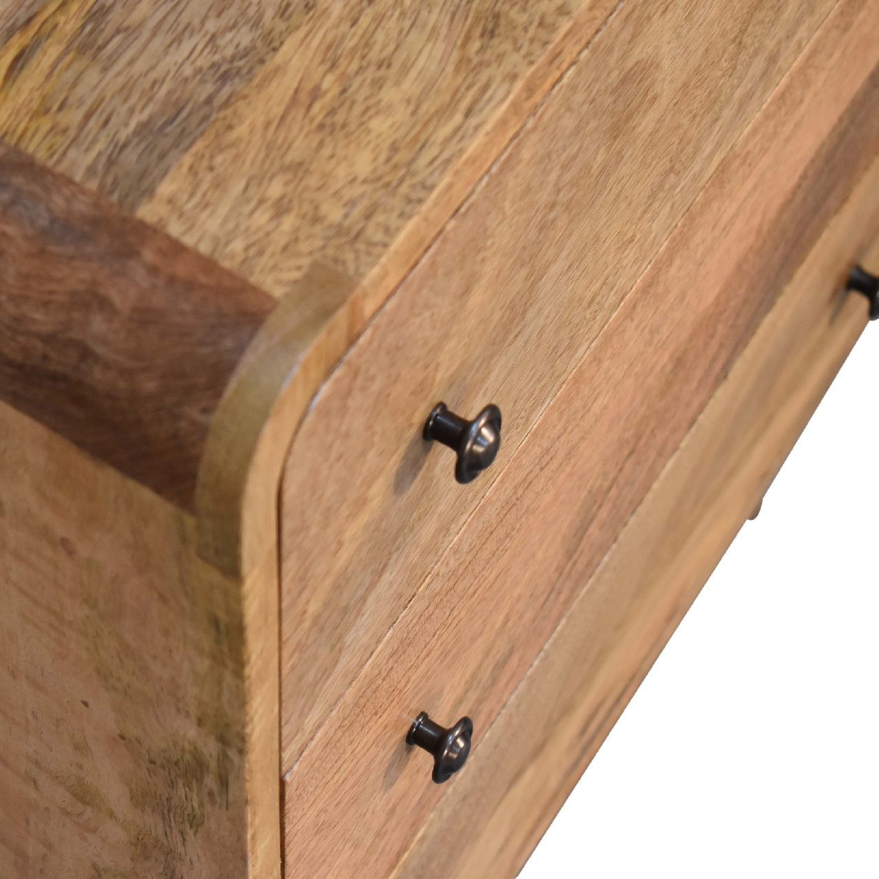 Mini Curved Oak-ish Chest Of Drawers - Luxe Home Comforts