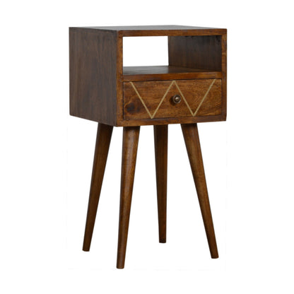 Mini Geo Brass Bedside Table - Luxe Home Comforts