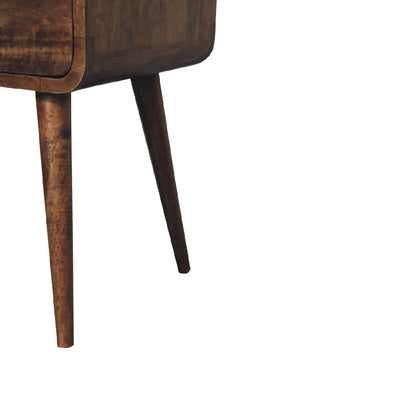 Mini Grey Wash Curve Open Bedside Table - Luxe Home Comforts