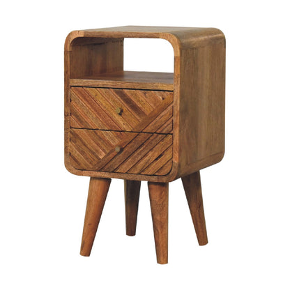 Mini Lille Curved Bedside Table - Luxe Home Comforts