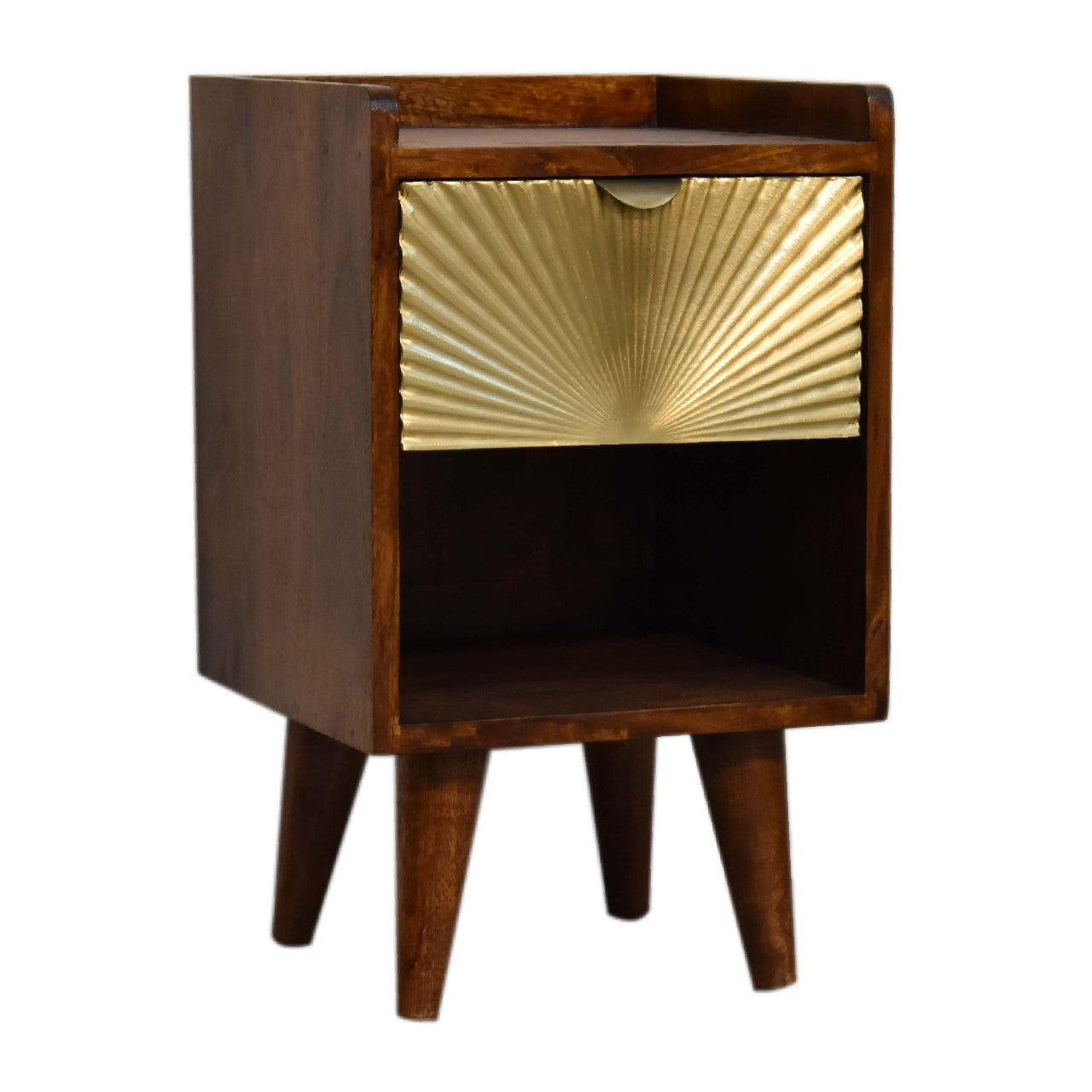 Mini Manila Gold 1 Drawer Bedside Table - Luxe Home Comforts