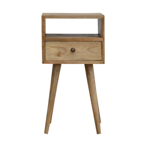 Mini Oak-ish Bedside Table - Luxe Home Comforts