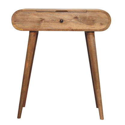Mini Oak-ish Round Dressing Table - Luxe Home Comforts