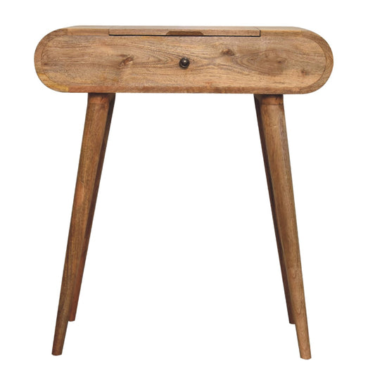 Mini Oak-ish Round Dressing Table - Luxe Home Comforts