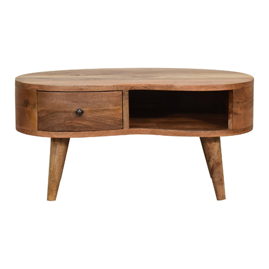 Mini Oak-ish Wave Coffee Table - Luxe Home Comforts