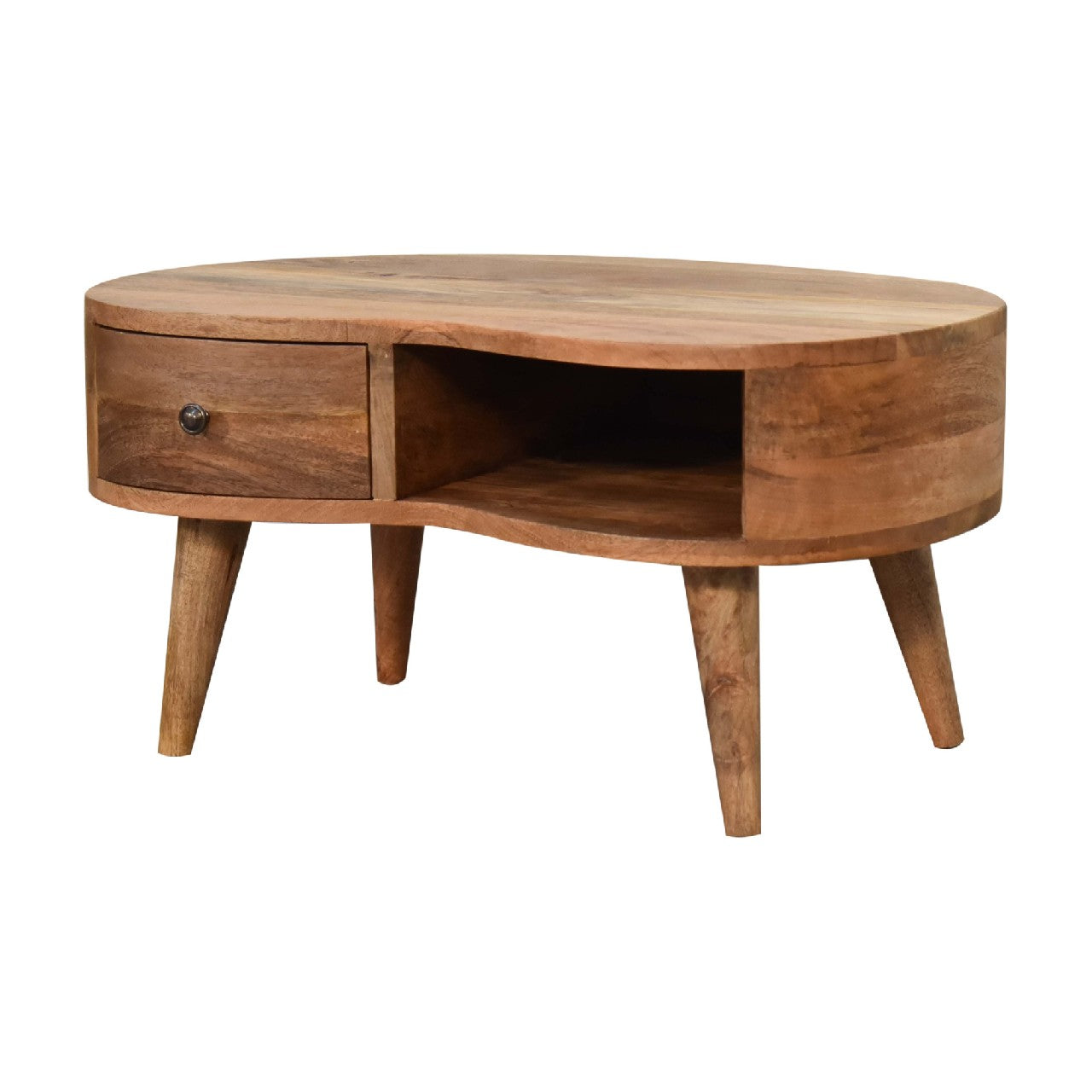 Mini Oak-ish Wave Coffee Table - Luxe Home Comforts