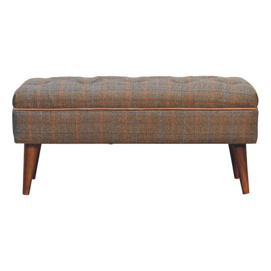 Multi Tweed Buffalo Pipe Bench - Luxe Home Comforts