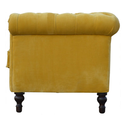 Mustard Velvet Chesterfield Sofa - Luxe Home Comforts