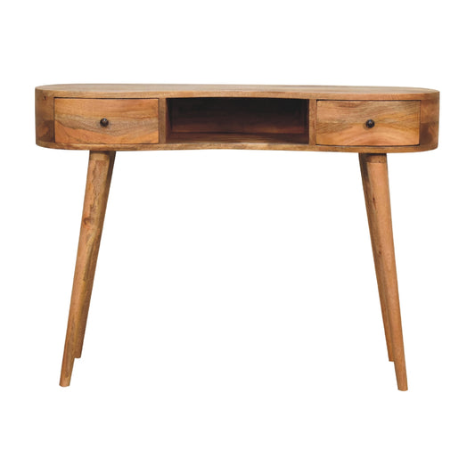 Oak-ish Wave Writing Desk - Luxe Home Comforts