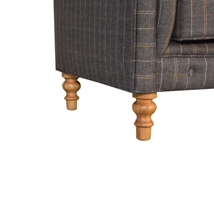 Pewter Tweed 2 Seat Chesterfield Sofa - Luxe Home Comforts