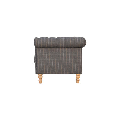 Pewter Tweed 2 Seat Chesterfield Sofa - Luxe Home Comforts