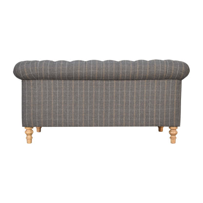Pewter Tweed 2 Seat Chesterfield Sofa - Luxe Home Comforts