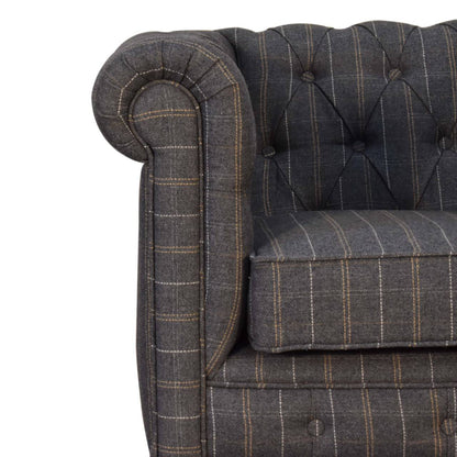 Pewter Tweed Chesterfield Armchair - Luxe Home Comforts