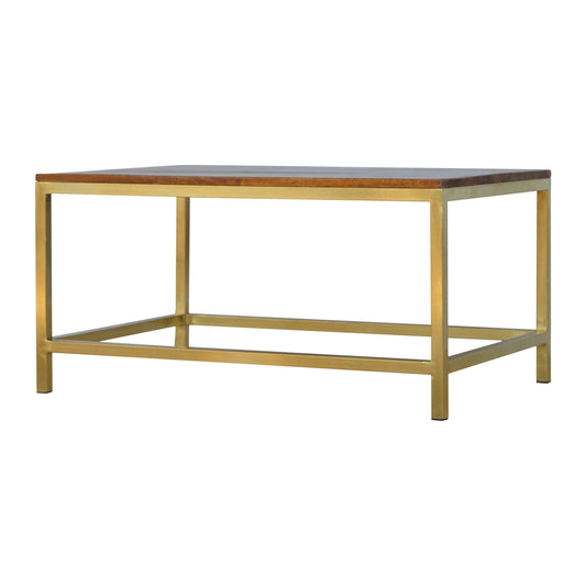 Rectangle Gold Coffee Table - Luxe Home Comforts
