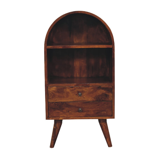 Round Chestnut Display Cabinet - Luxe Home Comforts