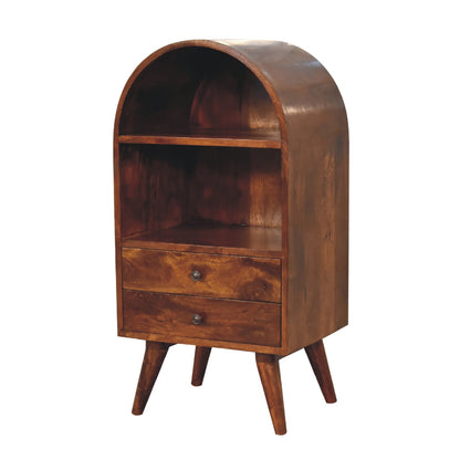Round Chestnut Display Cabinet - Luxe Home Comforts