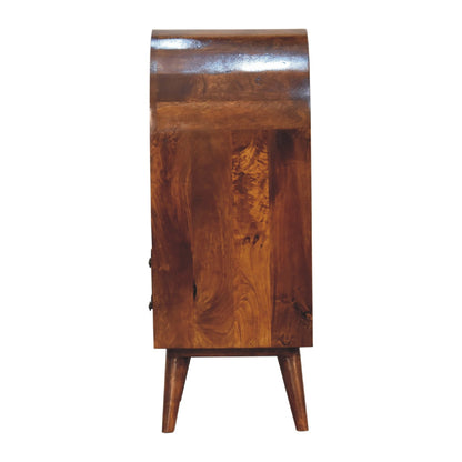 Round Chestnut Display Cabinet - Luxe Home Comforts