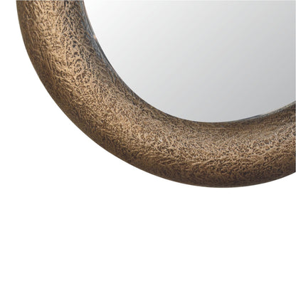 Round Metallic Hammered Mirror - Luxe Home Comforts