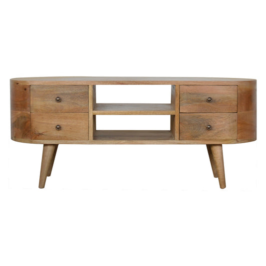 Rounded Entertainment Unit - Luxe Home Comforts
